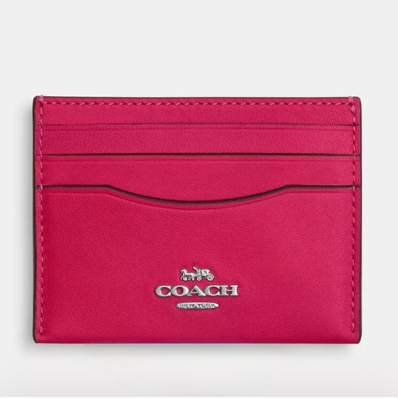 Coach Slim Card Holder Dragon Pink NWT - Picture 1 of 5
